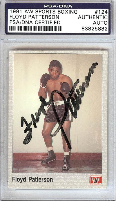 Floyd Patterson Autographed 1991 AW Sports Boxing Card #124 PSA/DNA #83825882
