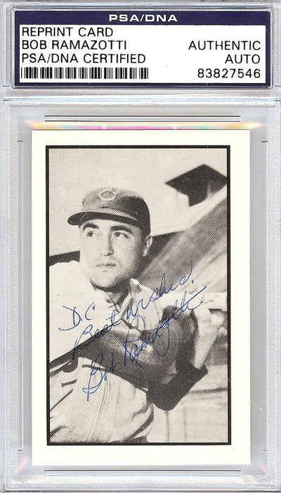 Bob Ramazzotti Autographed 1953 Bowman Reprint Card #41 Chicago Cubs PSA/DNA #83827546