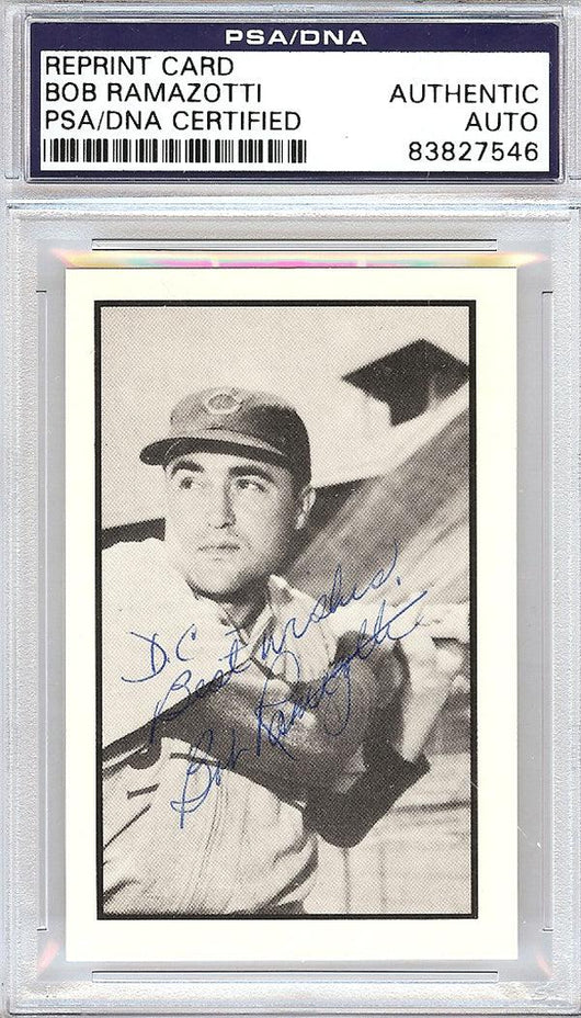 Bob Ramazzotti Autographed 1953 Bowman Reprint Card #41 Chicago Cubs PSA/DNA #83827546