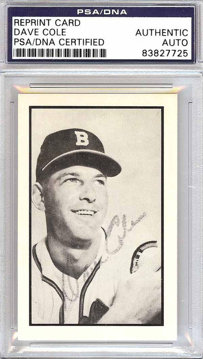 Dave Cole Autographed 1953 Bowman Reprint Card #38 Milwaukee Braves PSA/DNA #83827725