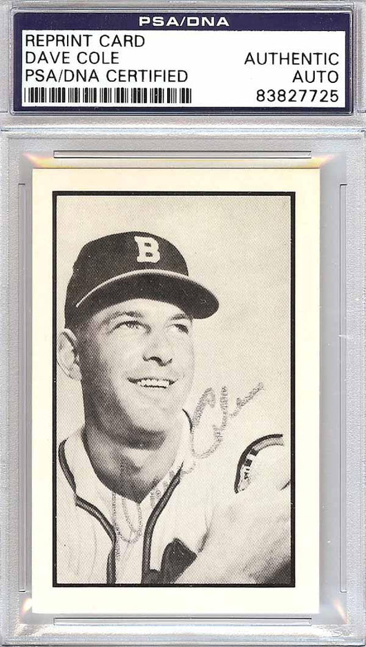 Dave Cole Autographed 1953 Bowman Reprint Card #38 Milwaukee Braves PSA/DNA #83827725