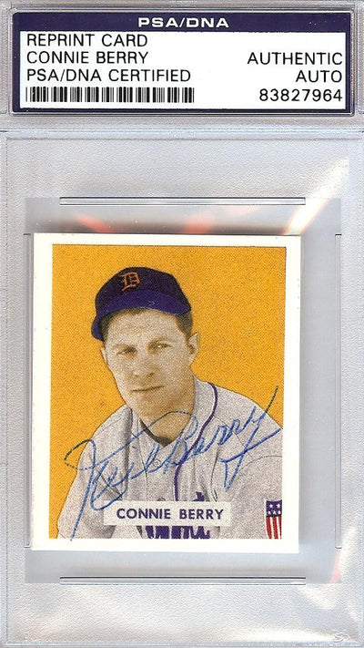 Connie Berry Autographed 1949 Bowman Reprint Card #180 Detroit Tigers PSA/DNA #83827964