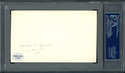 Garland "Gob" Buckeye Autographed 3x5 Index Card Cleveland Indians "Cleveland Indians 1925-1928" PSA/DNA #83862098