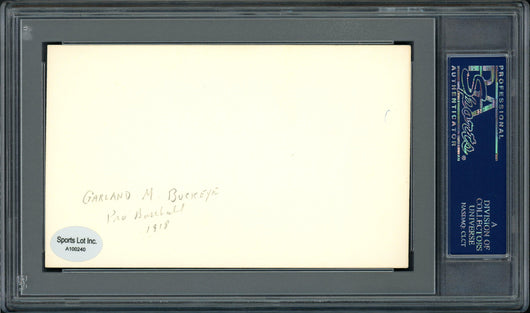 Garland "Gob" Buckeye Autographed 3x5 Index Card Cleveland Indians "Cleveland Indians 1925-1928" PSA/DNA #83862098