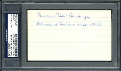 Garland "Gob" Buckeye Autographed 3x5 Index Card Cleveland Indians "Cleveland Indians 1925-1928" PSA/DNA #83862098