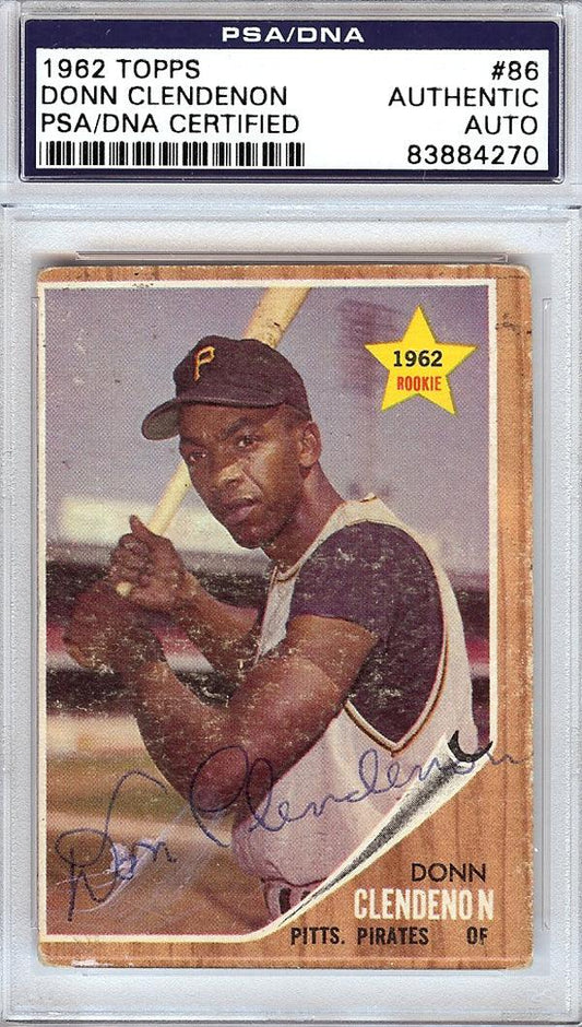 Donn Clendenon Autographed 1962 Topps Rookie Card #86 Pittsburgh Pirates PSA/DNA #83884270