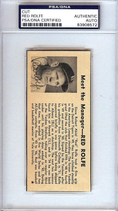 Red Rolfe Autographed 2x4.5 Newspaper Page Photo New York Yankees, Detroit Tigers PSA/DNA #83908572
