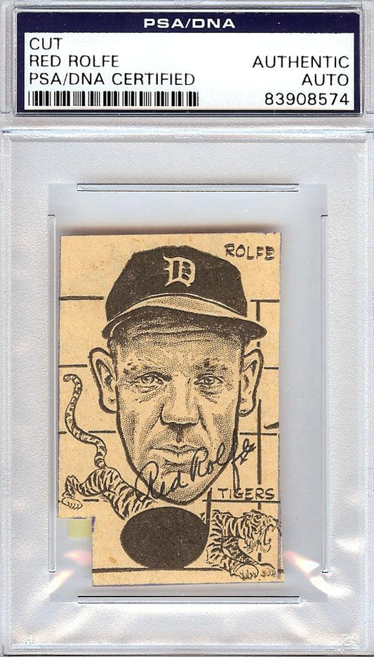 Red Rolfe Autographed 2x2.5 Newspaper Page Photo Detroit Tigers PSA/DNA #83908574