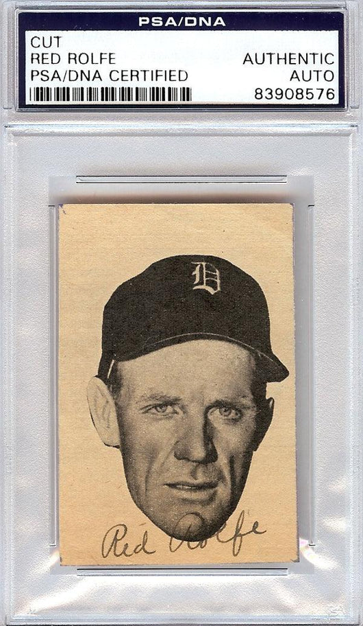 Red Rolfe Autographed 2x3 Newspaper Page Photo Detroit Tigers PSA/DNA #83908576