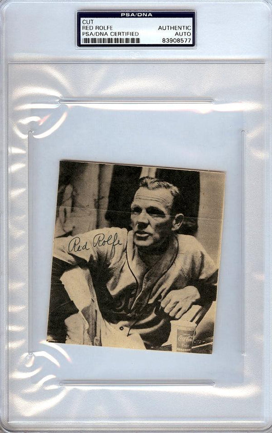 Red Rolfe Autographed 4x4 Newspaper Page Photo Detroit Tigers PSA/DNA #83908577