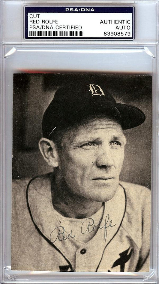Red Rolfe Autographed 3.5x5 Newspaper Page Photo Detroit Tigers PSA/DNA #83908579