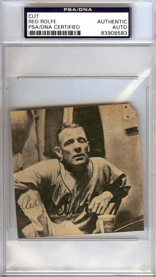 Red Rolfe Autographed 3x3 Newspaper Page Photo Detroit Tigers PSA/DNA #83908583