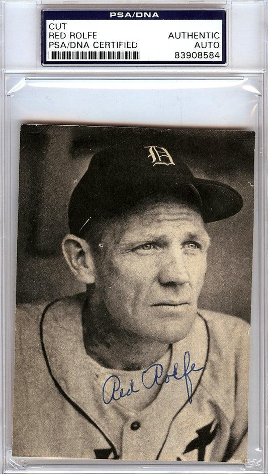 Red Rolfe Autographed 3.5x5 Newspaper Page Photo Detroit Tigers PSA/DNA #83908584