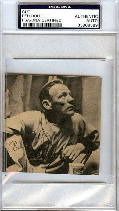 Red Rolfe Autographed 3x3 Newspaper Page Photo Detroit Tigers PSA/DNA #83908589