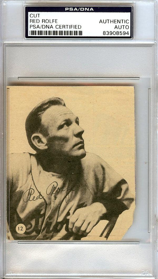 Red Rolfe Autographed 3x4 Newspaper Page Photo Detroit Tigers PSA/DNA #83908594