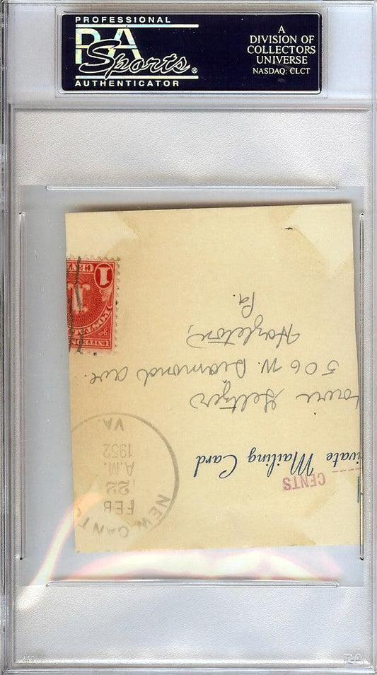 Vern Bickford Autographed 3x3.5 Cut Signature Milwaukee Braves "Best Wishes" Signed in 1952 PSA/DNA #83908647
