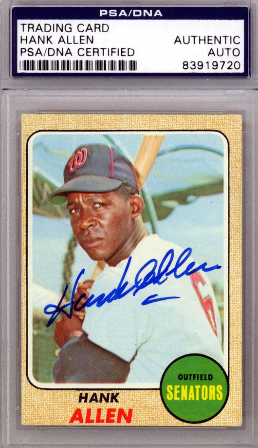 Hank Allen Autographed 1968 Topps Card #426 Washington Senators PSA/DNA #83919720