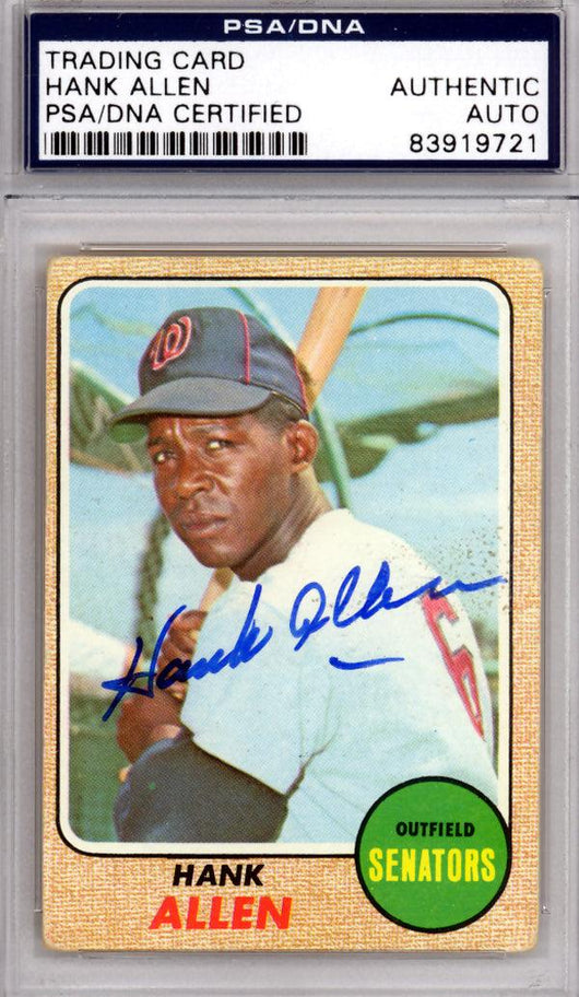 Hank Allen Autographed 1968 Topps Card #426 Washington Senators PSA/DNA #83919721