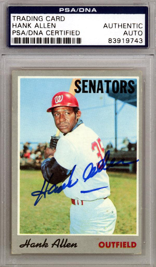 Hank Allen Autographed 1970 Topps Card #14 Washington Senators PSA/DNA #83919743