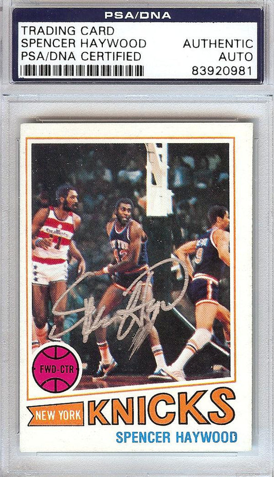 Spencer Haywood Autographed 1977 Topps Card #88 New York Knicks PSA/DNA #83920981