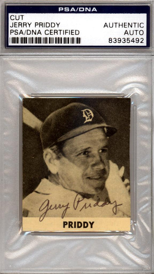 Jerry Priddy Autographed 2x2.5 Newspaper Page Photo Detroit Tigers PSA/DNA #83935492