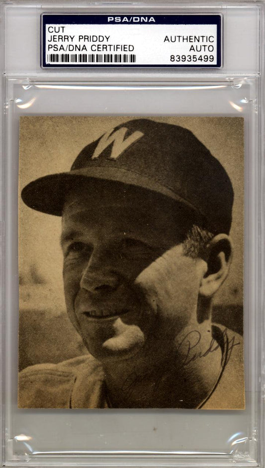Jerry Priddy Autographed 3.5x4 Newspaper Page Photo Washington Senators PSA/DNA #83935499