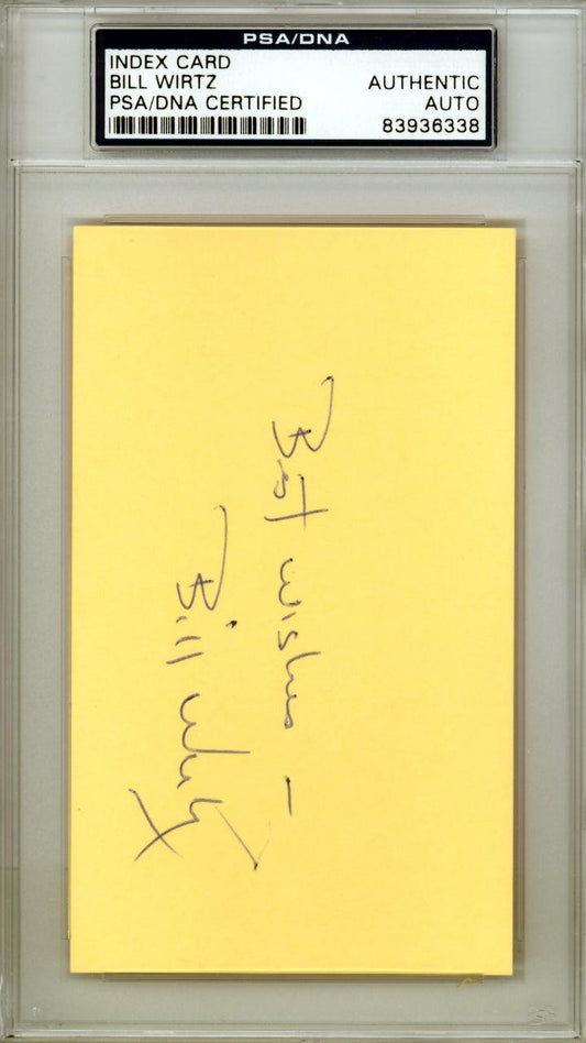 William Bill Wirtz Autographed 3x5 Index Card Chicago Blackhawks Owner "Best Wishes" PSA/DNA #83936338