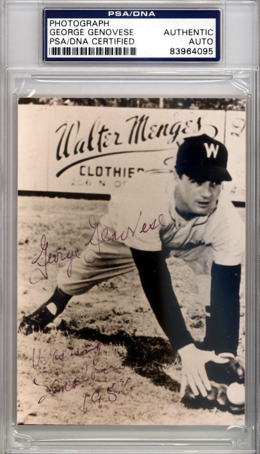 George Genevese Autographed 3.5x5 Photo Washington Senators PSA/DNA #83964095