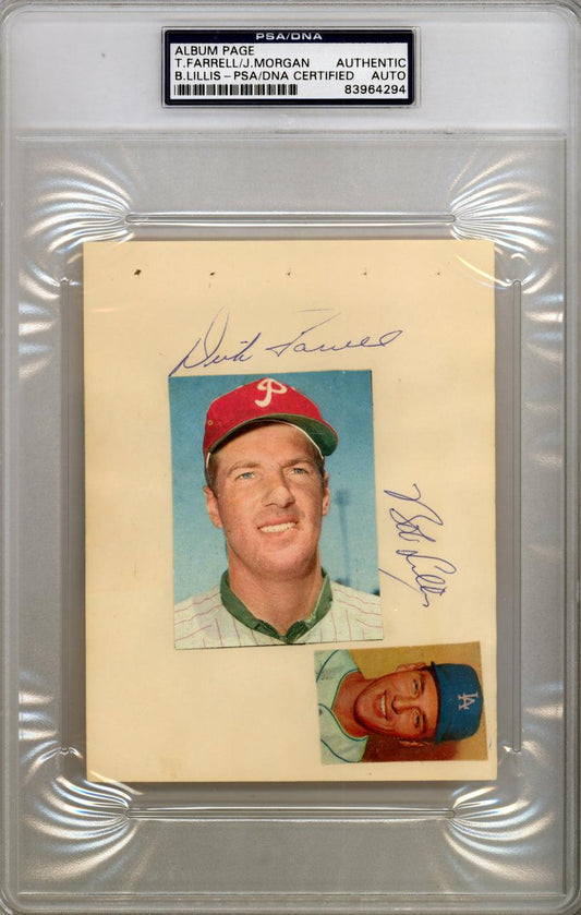 Dick "Turk" Farrell & Joe Morgan Autographed 4.5x6 Album Page PSA/DNA #83964294