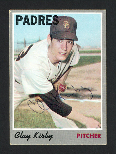 Clay Kirby Autographed 1970 Topps Card #79 San Diego Padres SKU #165256