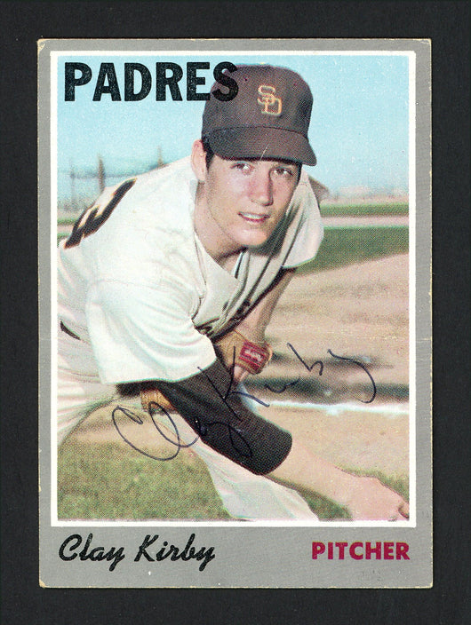 Clay Kirby Autographed 1970 Topps Card #79 San Diego Padres SKU #165256