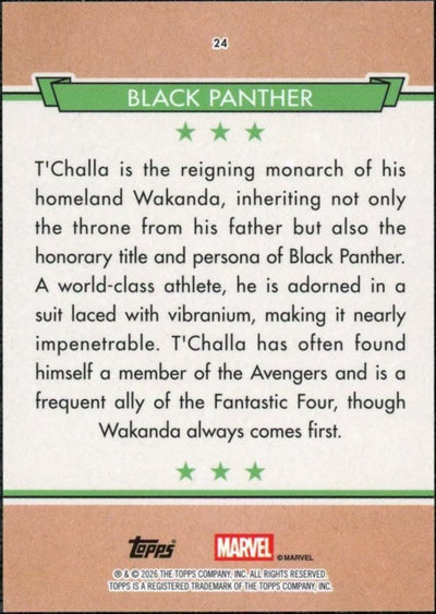 2026 Topps Marvel Brooklyn Collection Black Panther Red 3/5