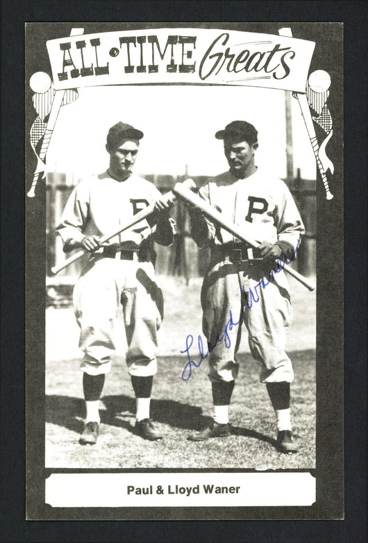 Lloyd Waner Autographed 1973-79 TCMA All-Time Greats Postcard Pittsburgh Pirates SKU #161172