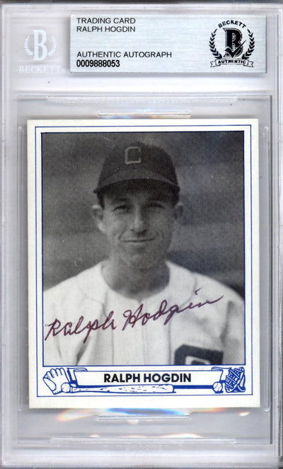 Ralph Hogdin Autographed 1983 1944 Play Ball Reprint Card #17 Chicago White Sox Beckett BAS #9888053