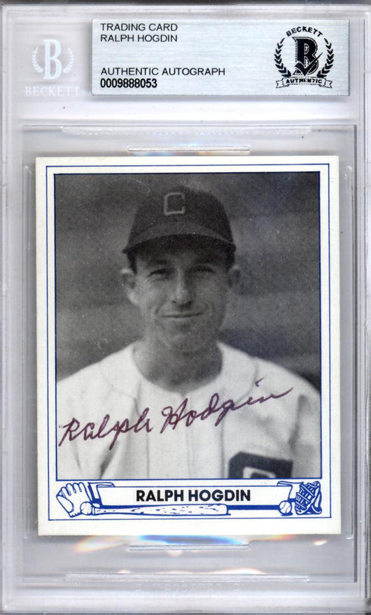 Ralph Hogdin Autographed 1983 1944 Play Ball Reprint Card #17 Chicago White Sox Beckett BAS #9888053