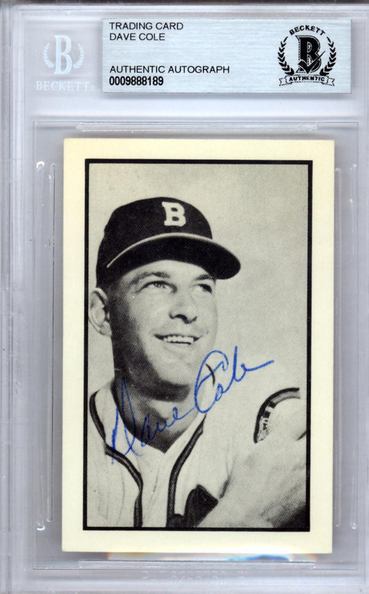 Dave Cole Autographed 1953 Bowman Reprint Card #38 Milwaukee Braves Beckett BAS #9888189