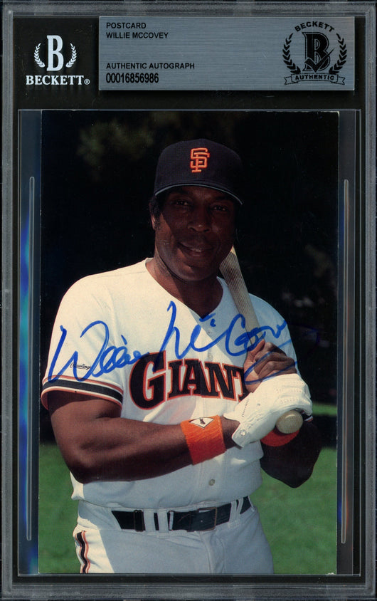 Willie McCovey Autographed Postcard San Francisco Giants Beckett BAS #16856986
