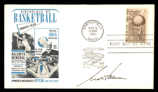 Nat Holman Autographed 1961 First Day Cover Boston Celtics