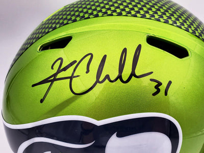 Kam Chancellor Autographed Seattle Seahawks Flash Green Full Size Replica Speed Helmet MCS Holo Stock #197181