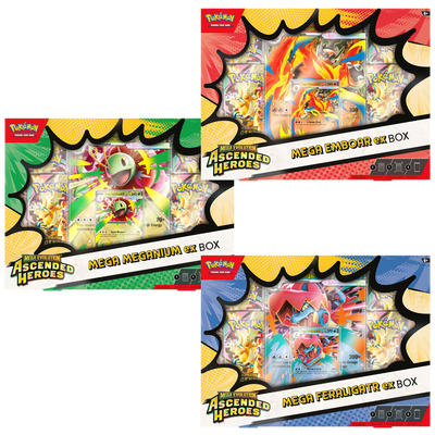 Ascended Heroes Mega ex Box (Mega Meganium, Emboar, or Feraligatr)