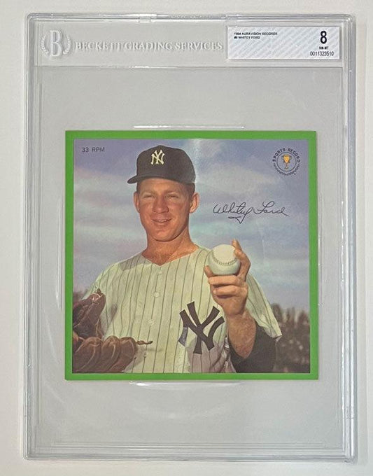 1964 Auravision Records #6 Whitey Ford New York Yankees 33 1/3 RPM 7 Inch Flexi Baseball Card (BGS 8 NM-MT 0011323510)