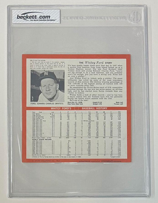 1964 Auravision Records #6 Whitey Ford New York Yankees 33 1/3 RPM 7 Inch Flexi Baseball Card (BGS 8 NM-MT 0011323510)