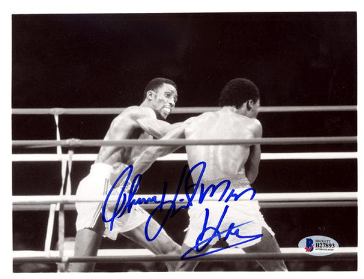 Thomas "Hitman" Hearns Autographed 7x9 Photo Vintage Beckett BAS #B27893