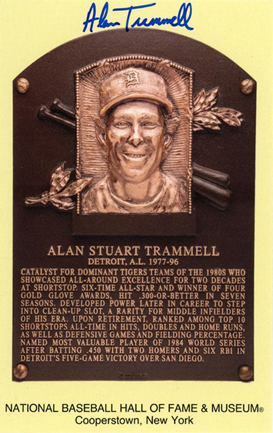 Alan Trammell Autographed HOF Postcard Detroit Tigers Beckett BAS Stock #137993