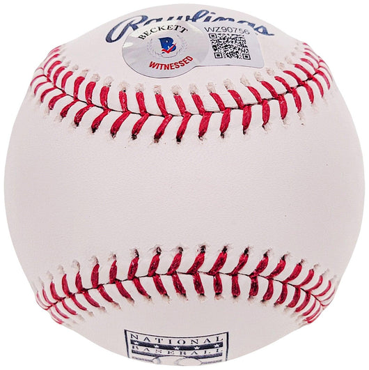 John Smoltz Autographed HOF Logo MLB Baseball Atlanta Braves Beckett BAS QR Stock #208994