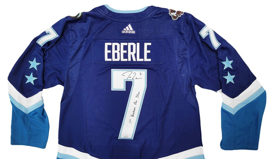 Seattle Kraken Jordan Eberle Autographed Blue Adidas Authentic 2022 All Star Game Jersey Size 54 "1st Kraken All Star" Fanatics Holo Stock #209030