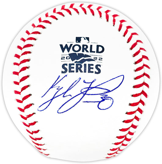 Kyle Tucker Autographed Official 2022 World Series Logo MLB Baseball Houston Astros Beckett BAS Witness Stock #220570