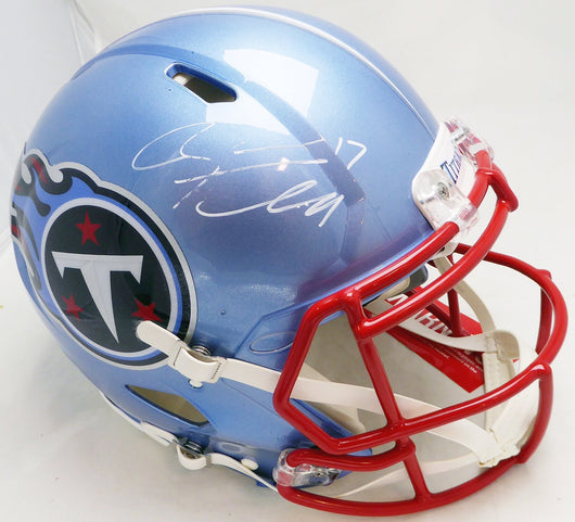 Ryan Tannehill Autographed Tennessee Titans Flash Blue Full Size Authentic Speed Helmet (Smudged) Beckett BAS Witness #WN46094