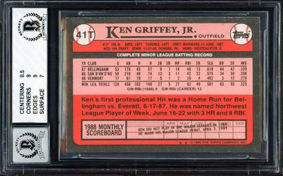 Ken Griffey Jr. Autographed 1989 Topps Traded Rookie Card #41T Seattle Mariners BGS 8 Auto Grade Gem Mint 10 Beckett BAS Stock #209272
