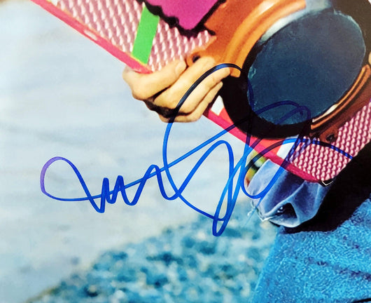 Michael J. Fox Autographed 16x20 Photo Back To The Future Hoverboard Beckett BAS Witness Stock #209146